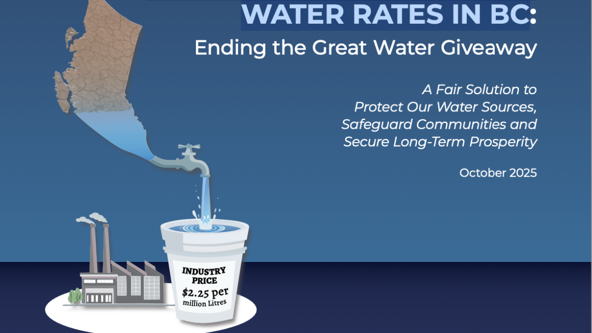 MODERNIZING INDUSTRIAL WATER RATES IN BC: Ending the Great Water Giveaway